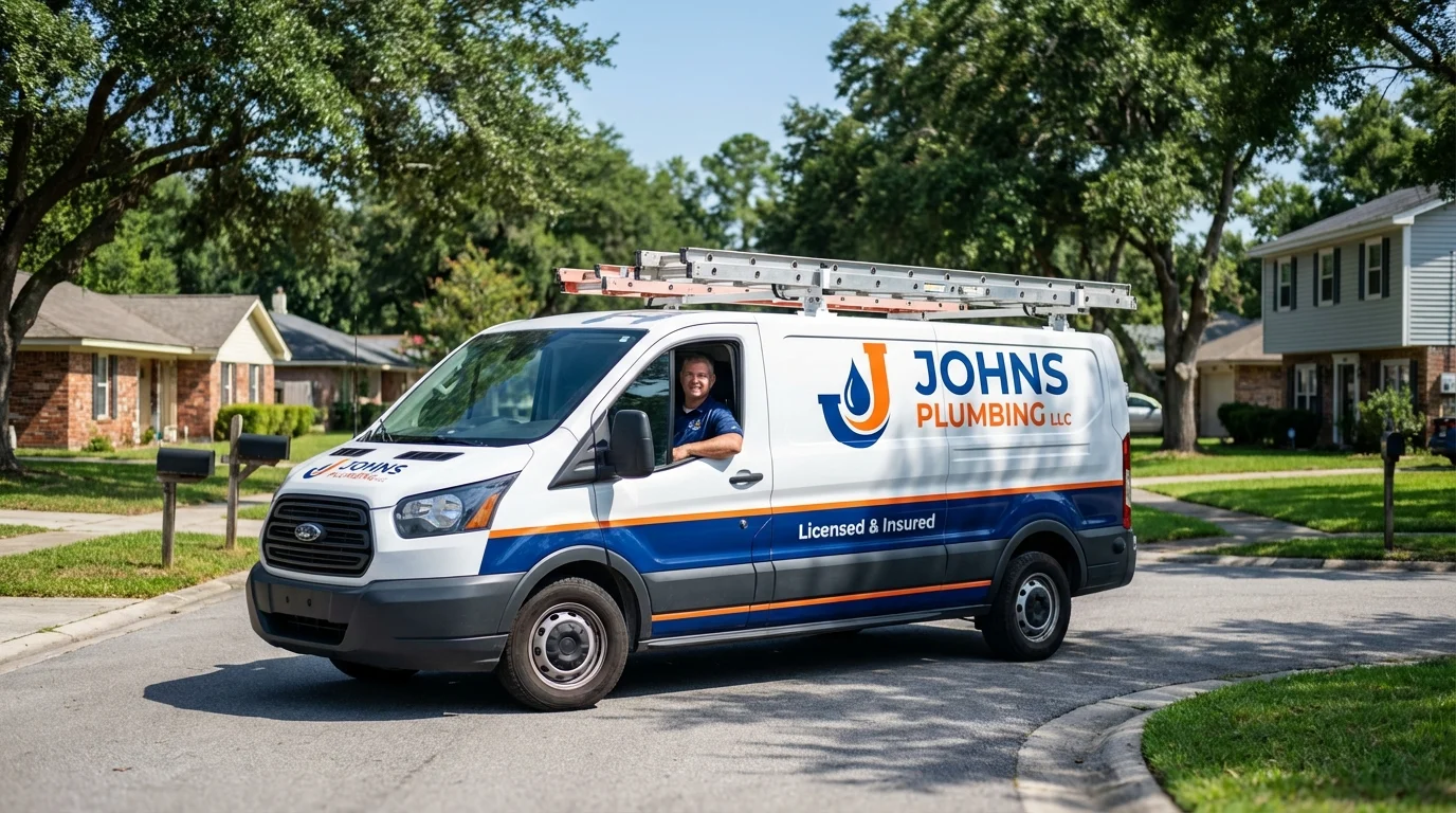 Johns Plumbing LLC service van in Port Angeles, WA