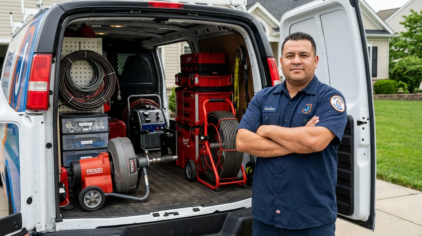 Professional drain cleaning equipment and Johns Plumbing LLC plumber in Port Angeles