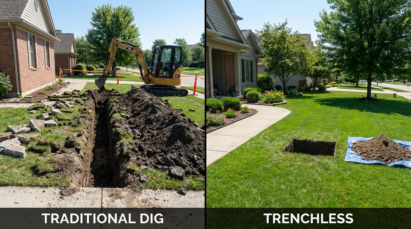 Trenchless sewer repair with minimal yard damage versus traditional excavation in Port Angeles, WA